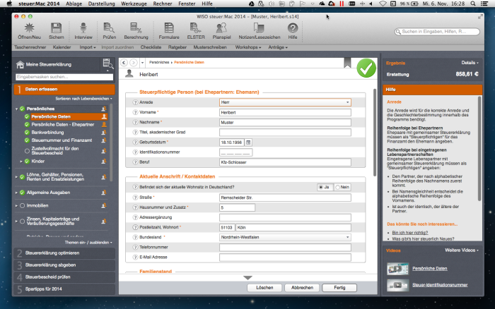 Wiso Steuer Mac 2014 - bilder und videos