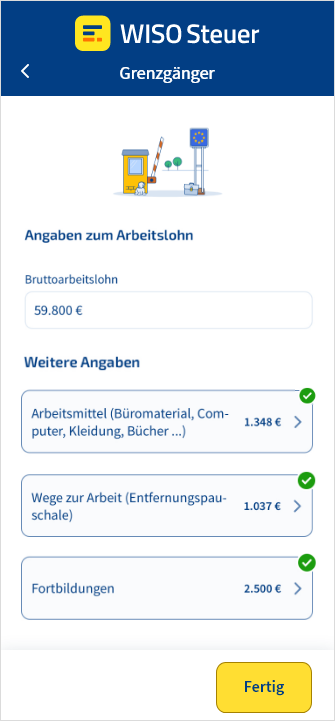 Anlage N-AUS mit der App WISO Steuer ausfüllen