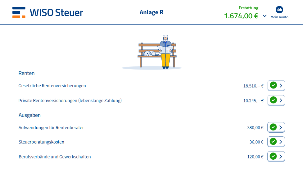 Anlage R in WISO Steuer ausfüllen