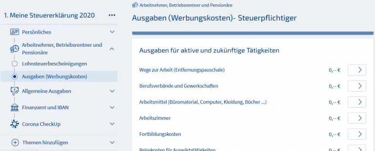 werbungskosten eintragen wiso steuer 768x310